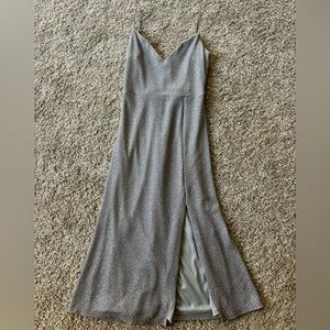 Gray colorful sparkle dress with a slit